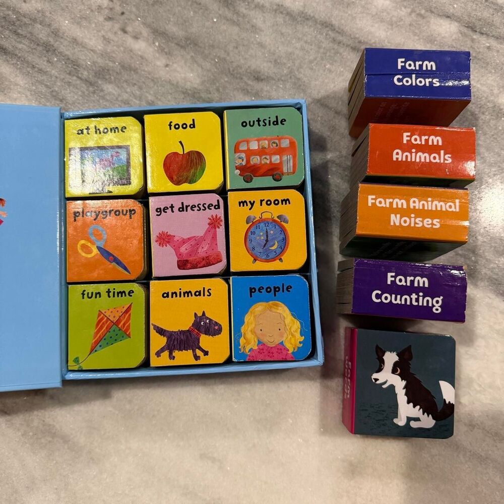 Usborne My First 100 Words Mini Book Box Set with Extra Mini Farm Books